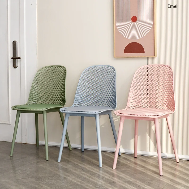 

Простой пластиковый стул со спинкой, домашний обеденный стул, утолщенный стул, мебель