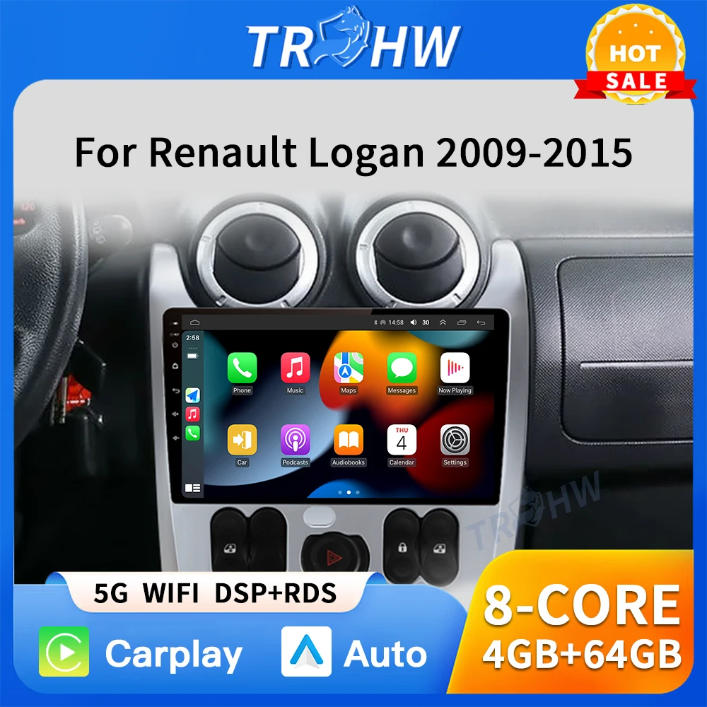 

Car Radio For Renault Logan 1 Sandero 2009 - 2015 For Dacia Duster 2010 - 2017 Multimedia Video Player Navigation