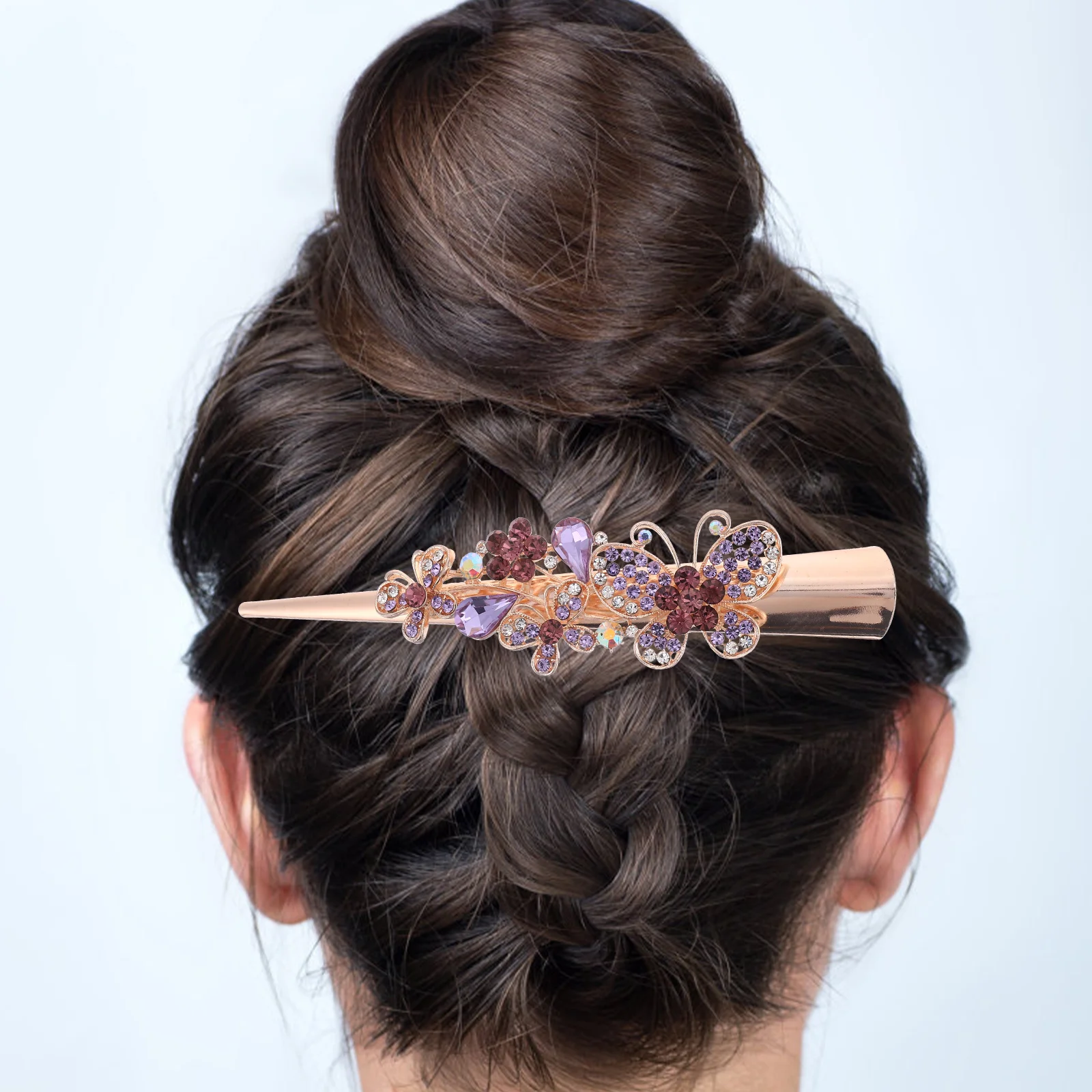 

Horn Clip Hair Accessories Elegant Accessory Clips for Women Hairpin Rhinestone Hairpins Metal Fashionable
