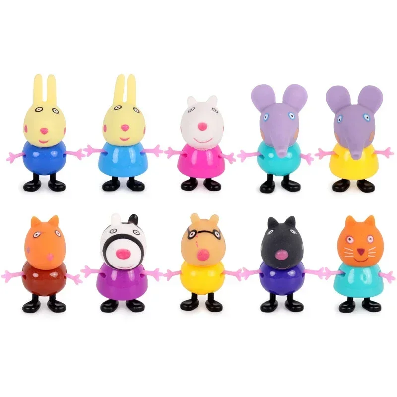 Funny Peppa Pig Pink Set Toy Action Doll George & 25 Friends Family Toys Mom And Dad Anime Party Toys Kids Christmas Gifts