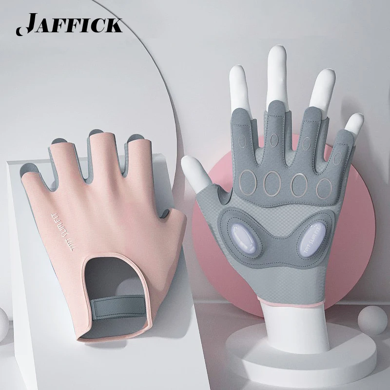 Jaffick Gym Gloves for Men Women Fingerless Weight Lifting Glove with Wrist Support Workout Cycling Mitten for Crossfit Fitness