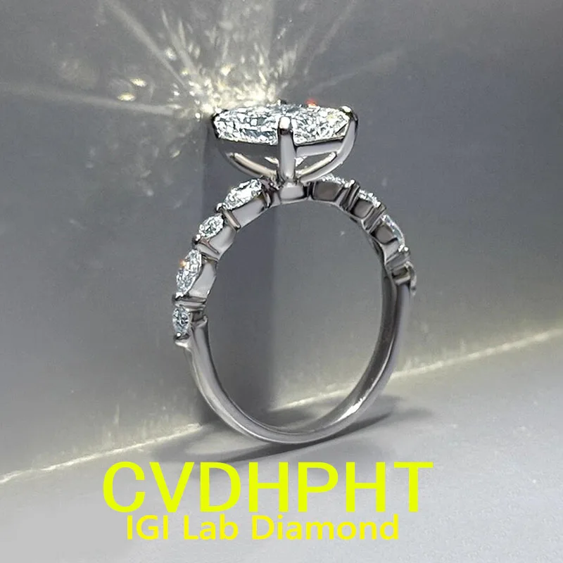 

IGI Lab Grown Diamond Ring Real solid 10K 18K Gold Ring Party Wedding Band Rings for Women Engagement Jewelry