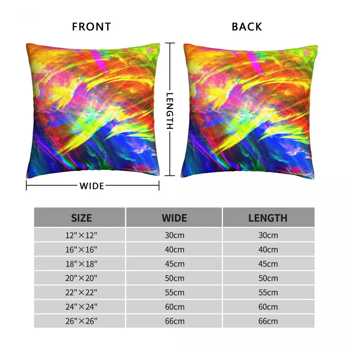 Splattered Rainbow Pillowcase Polyester Linen Velvet Printed Zip Decor Pillow Case Bed Cushion Cover