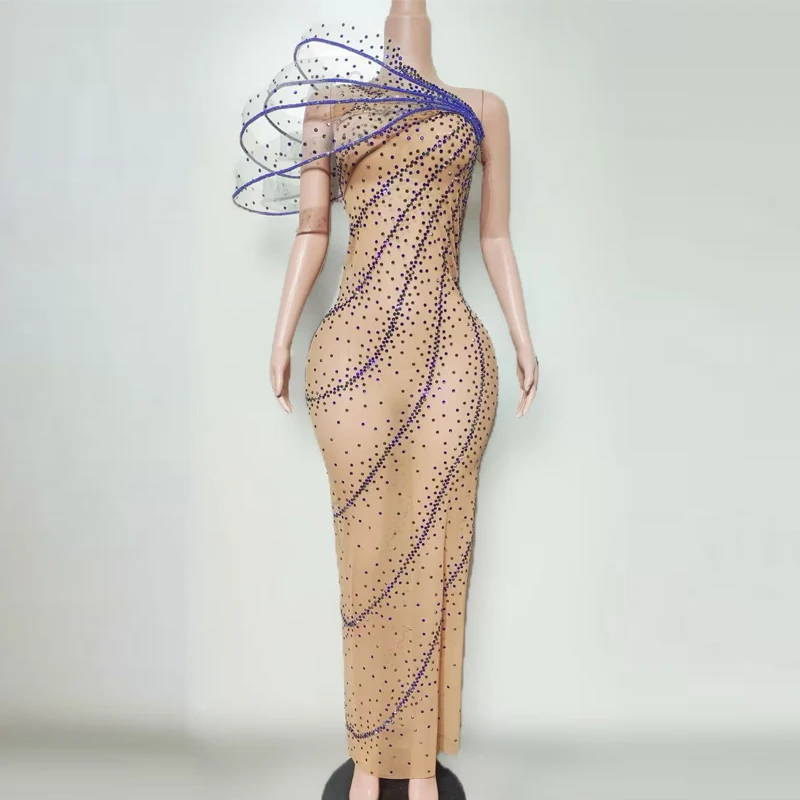 بار نادي أداء المرحلة المنصة ثوب تصميم جديد الراين مساء فستان المرأة حفلة احتفال الجاز ملابس رقص XS10614 #1