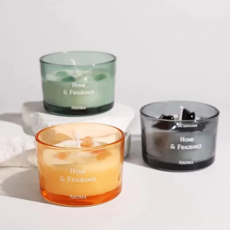 Wholesale Custom Logo Candle Jar Empty Frosted Color Thick Glass Candle Jar DIY Candle Powder Container