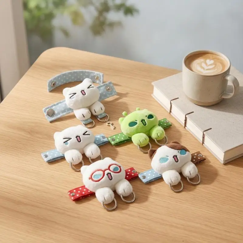 Cute Stuffed Plush Cartoon Cat Pendant Multifunctional Lightweight Glasses Buckle Expansion Bag Decor for Teenagers Gift