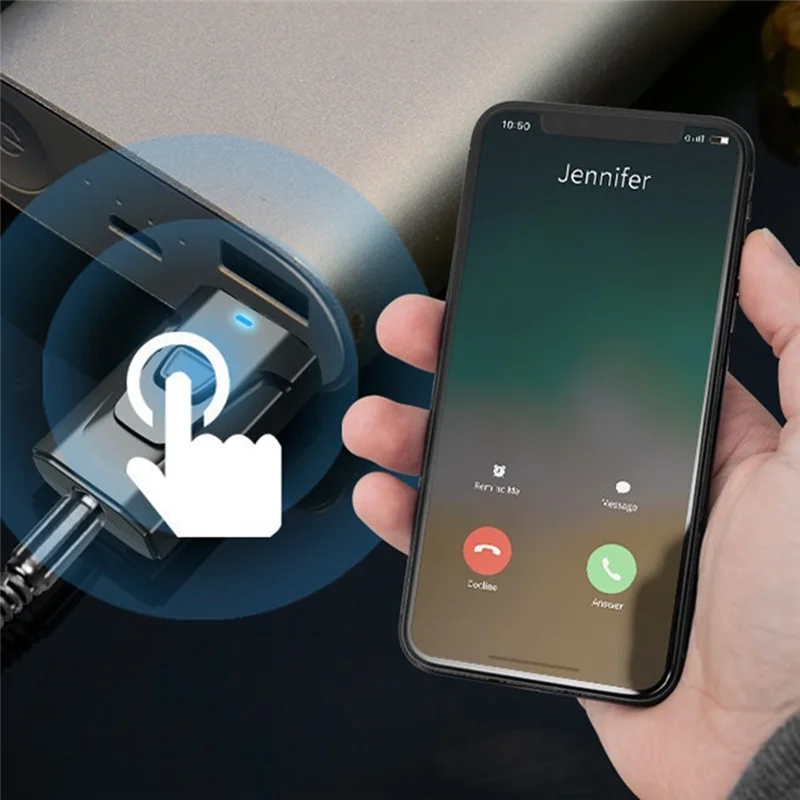 4-In-1 بلوتوث 5.0 USB جهاز ريسيفر استقبال وإرسال بلوتوث محول الصوت مع دعوة سيارة بلوتوث استقبال دائم سهلة التركيب