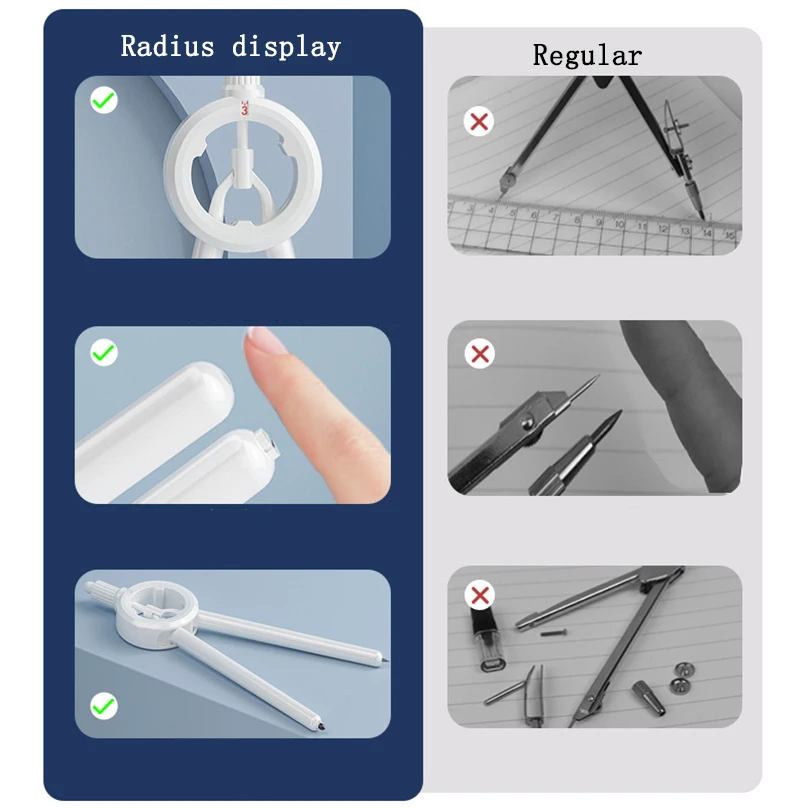 Pantalla de radio NBX Compass Pencil Boussole, lápiz mecánico, dibujo de matemáticas, herramientas geométricas, útiles escolares, compás de dibujo