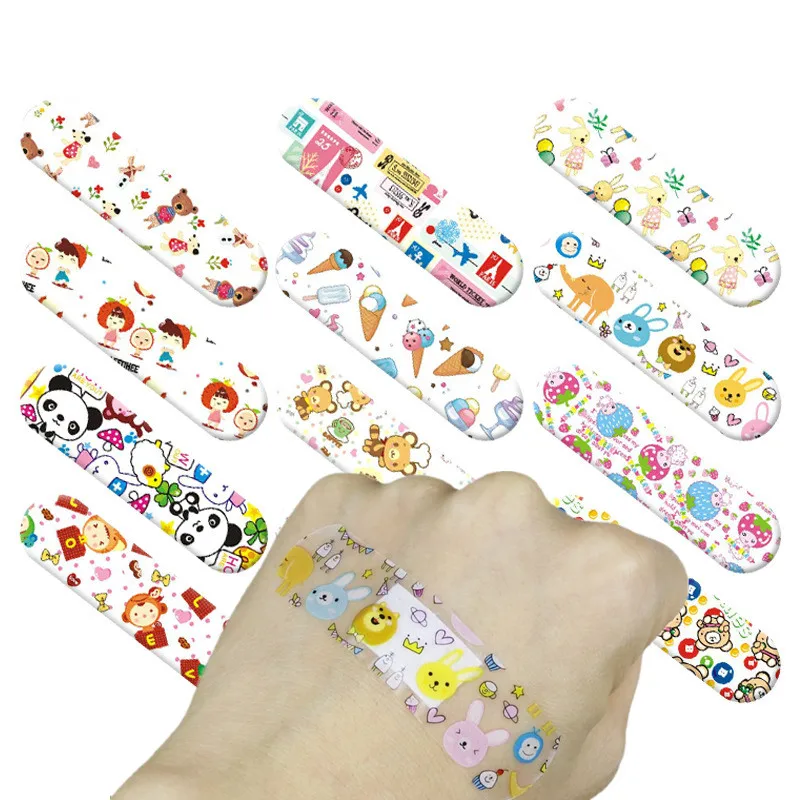 120pcs/lot Cartoon Patterned Wound Strips Curitas for Children Kids Band Aids Plaster Patch Baby Self-adhesive Bandages Utensils