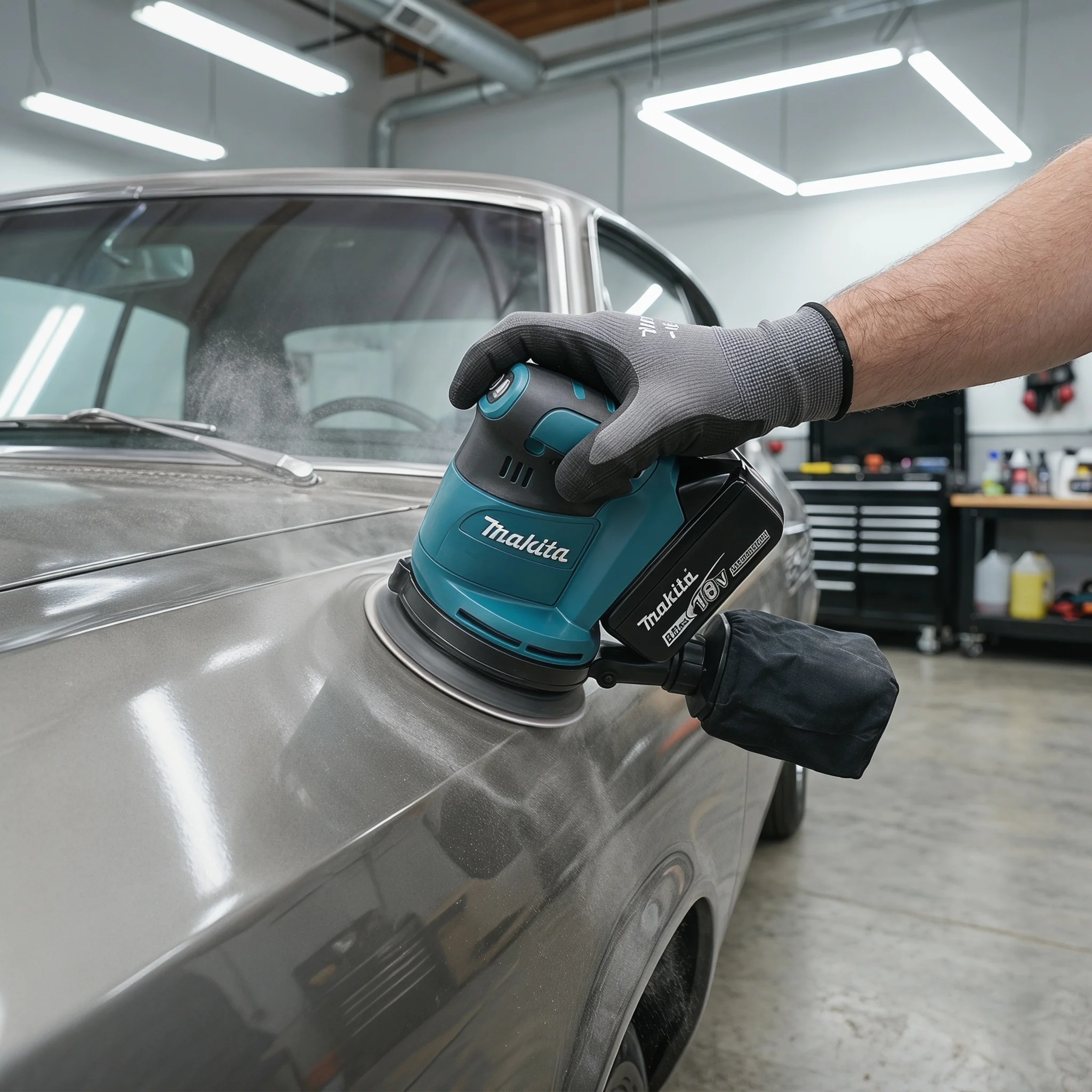 Makita DBO180Z 18V Brushless Random Orbital Sander Multi Speed Li Ion Polisher Bare Tool For DIY And Professional Wood Sanding view 4