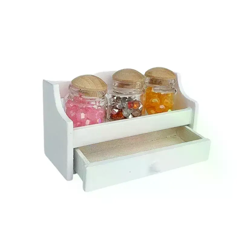 1 Set Miniatuur Keuken Decoratie 1/12 Poppenhuis Mini Pot Rack Opbergrek Met Pot Poppenhuis Scène Decor Accessoires