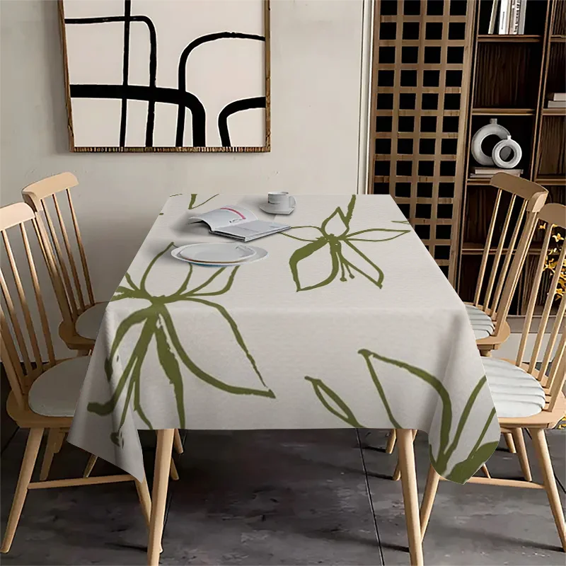 Leaf evening tablecloth tablecloth, floral leaves fern green tablecloth