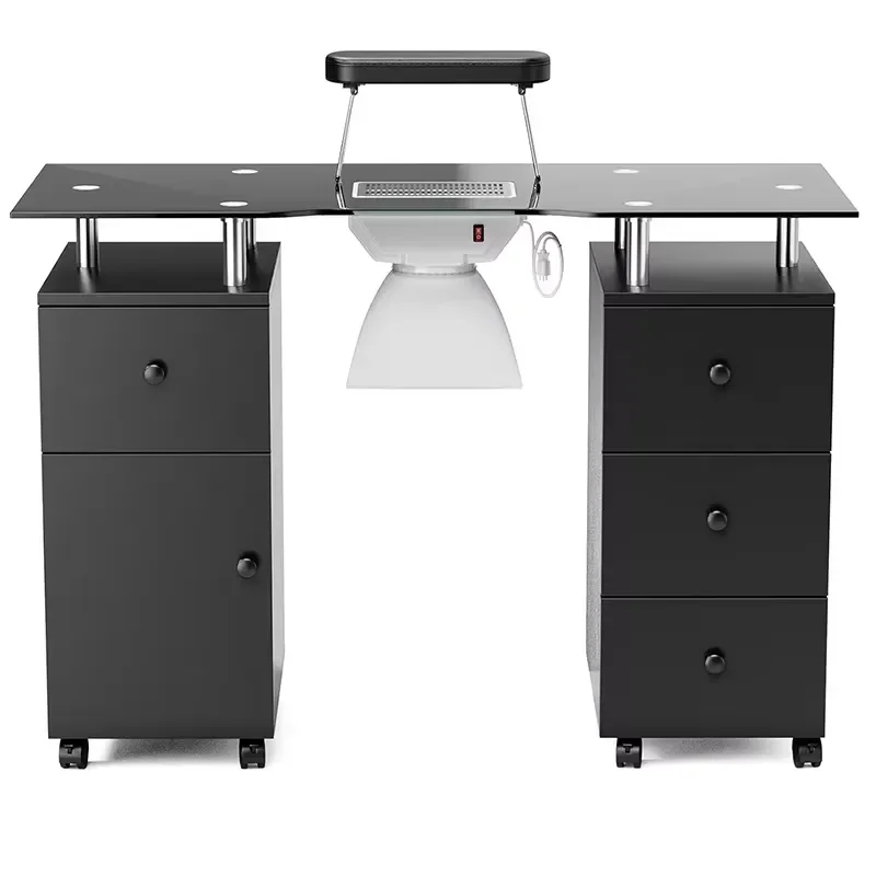 Custom Modern Luxury Nail Table Simple Wooden Removable Manicure Desk Beauty Salon Furniture