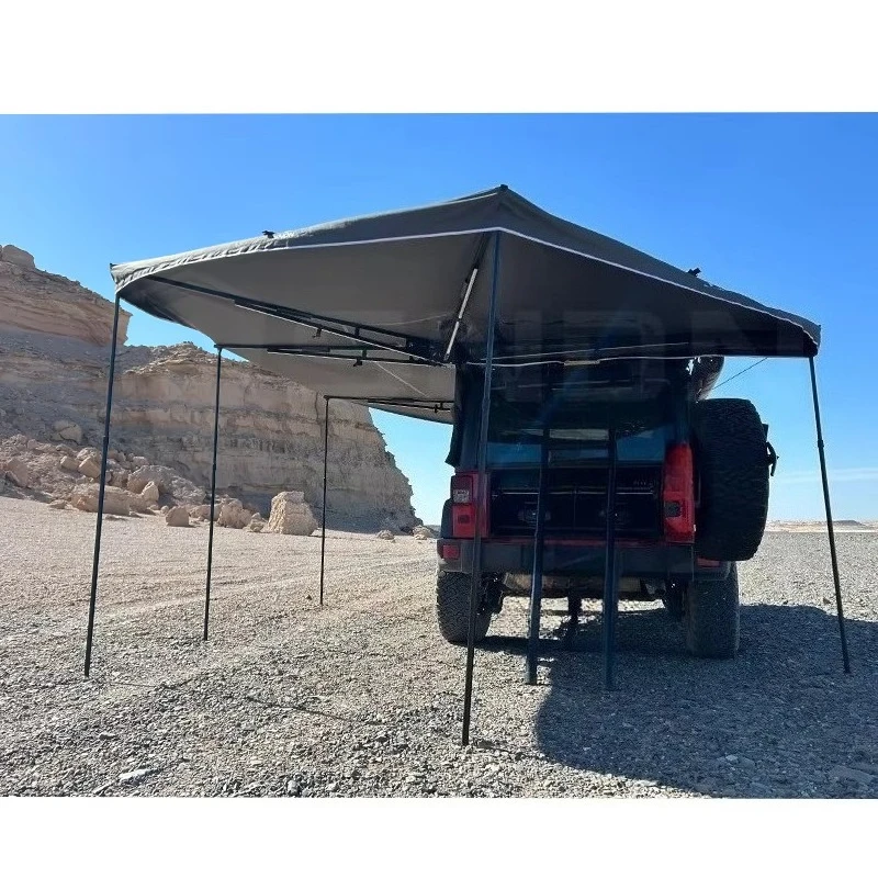 Outdoor Camping Car Awning 270 Degree Free Standing Waterproof Canvas SUV 4x4 Offroad 270 Awning with Side Wall