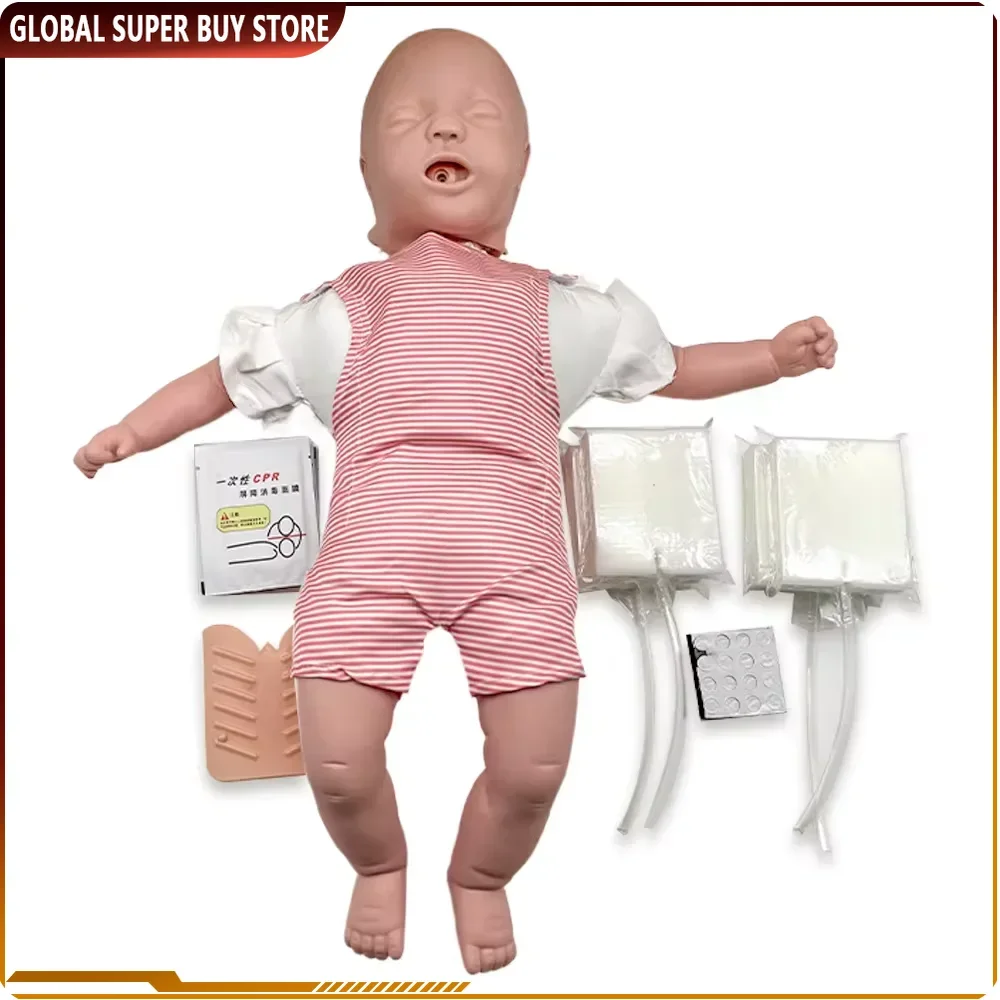 Infant CPR Training Model with Accessories Airway Obstruction First Aid Practice Manikin CPR Manikin Heimlich Medical Teach Tool