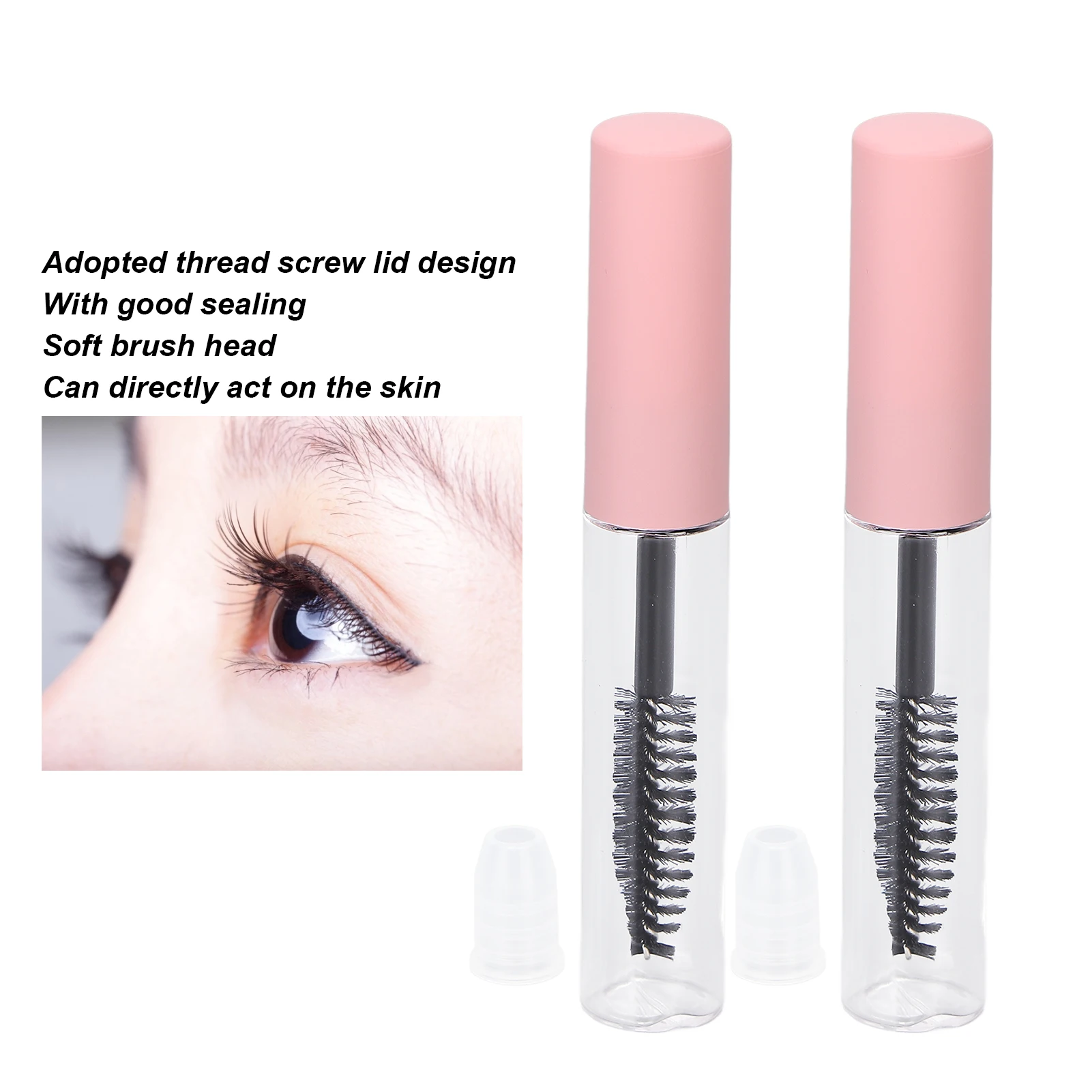 10pcs Empty Mascara Tube DIY Refillable Clear Portable Eyelashes Mascara Cosmetic Bottle for Eyelash Growth Oil 5ml