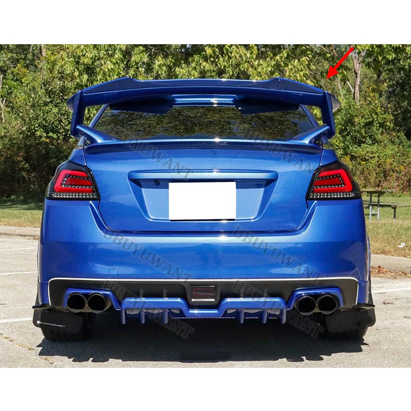 For Subaru WRX STI 4th Gurney Flap Rear STI 2015-2021 Rear Trunk Lip Carbon Fiber Wing Spoiler Car Styling Original Factory