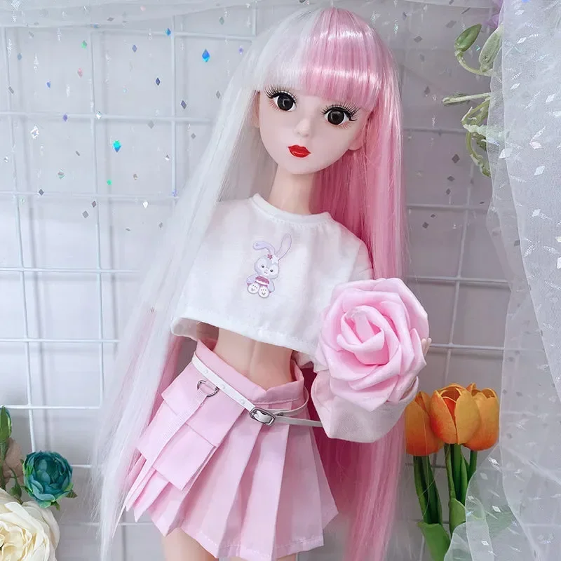 60cm Big Bjd Doll Changable Wig Make Up Toys 1/3 Dress Up Move Joint Princess Dolls for girl birthday gift