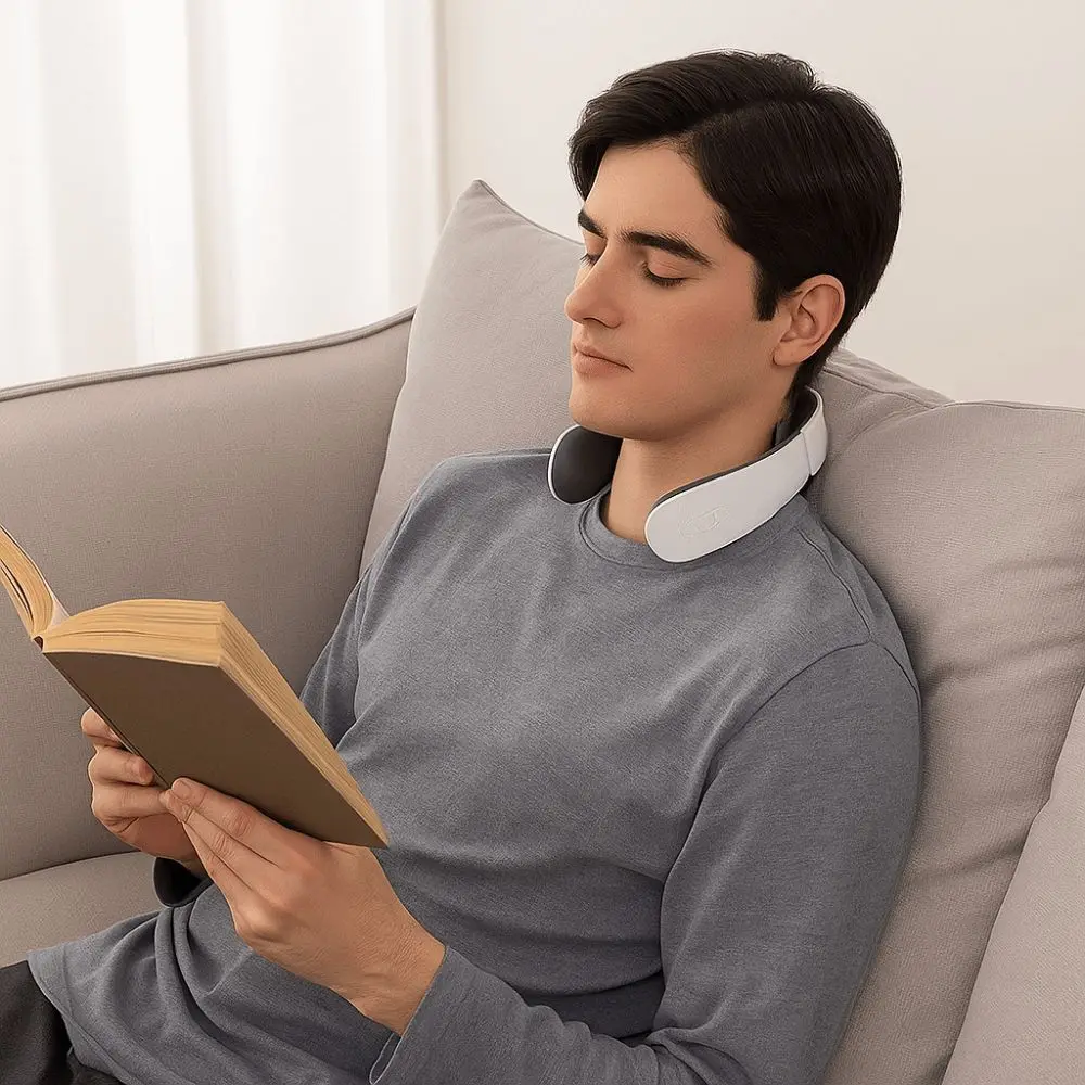 

Vibration Electric Neck Massager Infrared Heat Adjustable Cervical Spine Massager Low Frequency Wireless Shoulder Massage Pillow