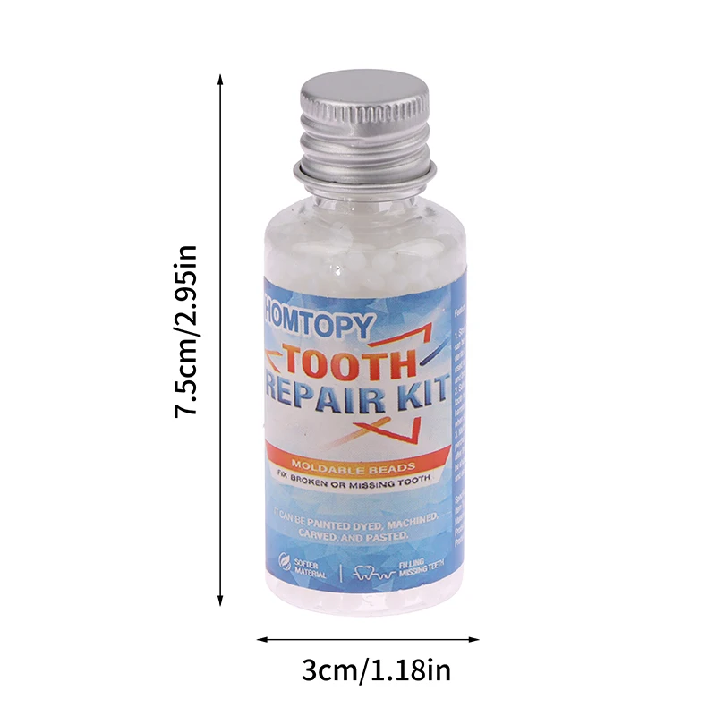 Pegamento de resina para reparación de dientes, relleno de huecos de dientes moldeables, temporal, sólido, suministros dentales de seguridad, 30ml