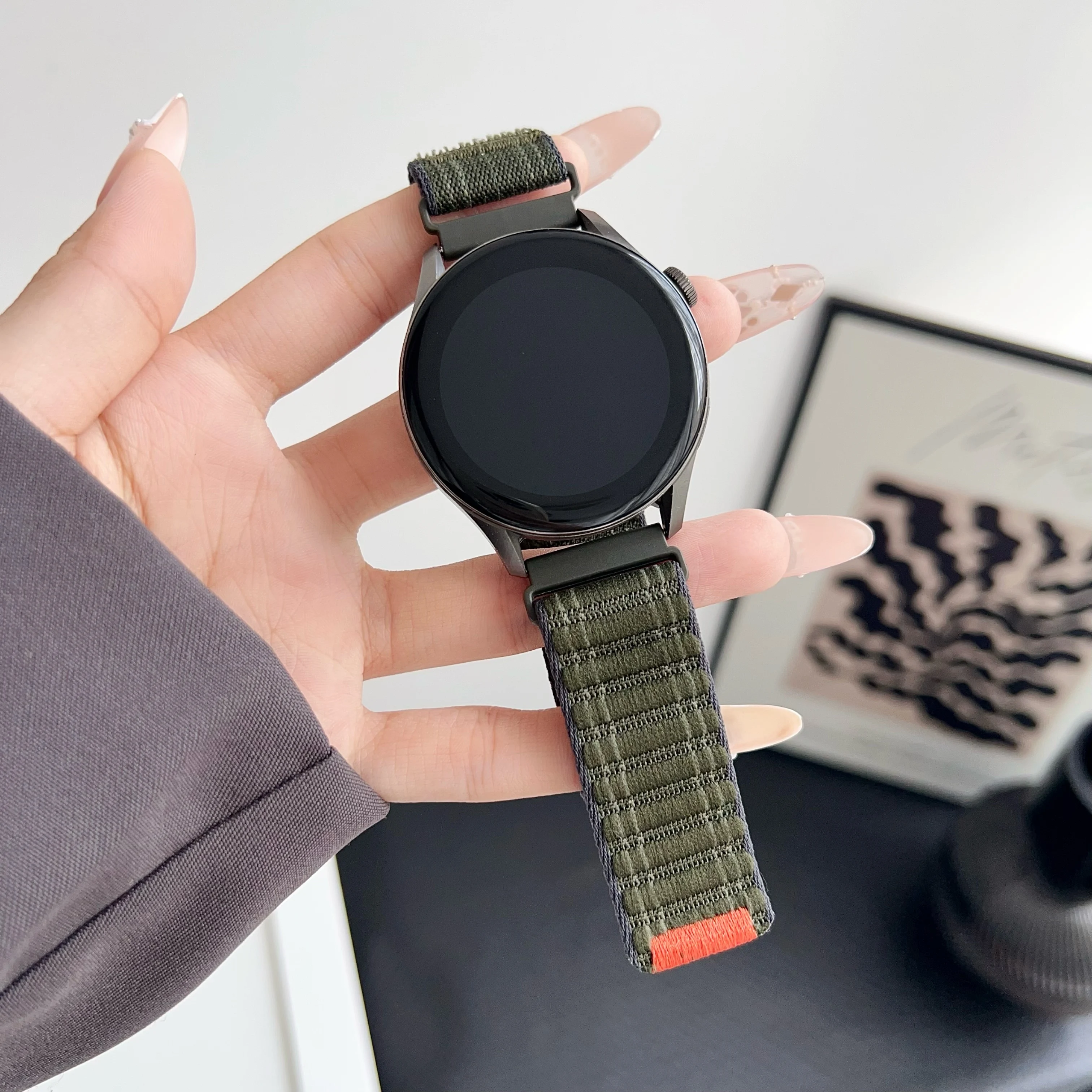 حزام ساعة نايلون ، سوار ساعة سامسونج جالاكسي ، هاتف ذكي ، سوار ، 20 ، 22 ، garمن