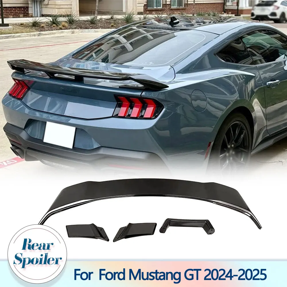

Задний спойлер автомобиля, крыло для Ford Mustang Dark Horse/GT/GTD 2024-2025, задний спойлер, губа, внешние аксессуары автомобиля, черный ABS
