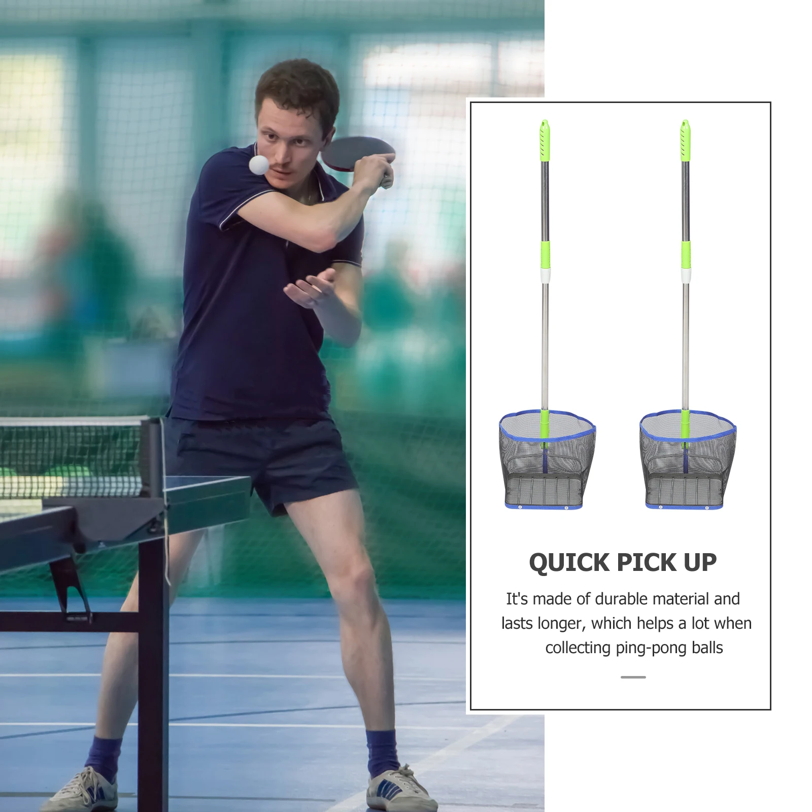 

1pc Portable Tennis Picker Retractable Long Handle Table Tennis Catcher Lightweight Durable Ball Picking Tool For Adults Kids