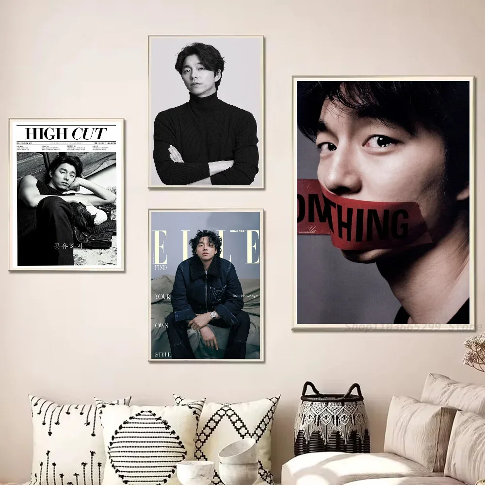 1pc Kpop Gong Yoo Poster Self-adhesive Art Waterproof Paper Sticker Coffee House Bar Room Wall Decor - view 2
