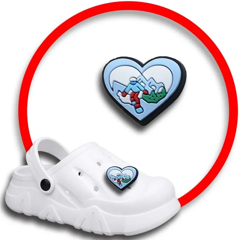 Ski Athletes Shoe Charms for Crocs Sandals Women Clogs Pins Shoe Decorations Accessory Men Badges Girls Kids Shoes Accessories