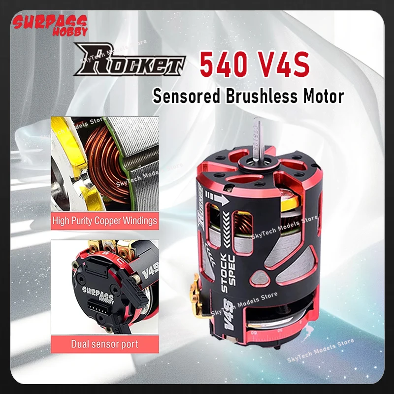 

Surpass hobby Rocket 540 V4S Sensored Brushless Motor for 1/10 1/12 1/14 RC Drift Racing Car F1 Competition Modified Spec