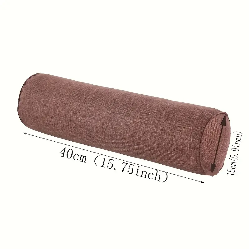 1pc Linen Body Pillow Cover, Long Round Bolster Pillowcase for Bed, Sofa, Neck, Back, Waist Support Cushion