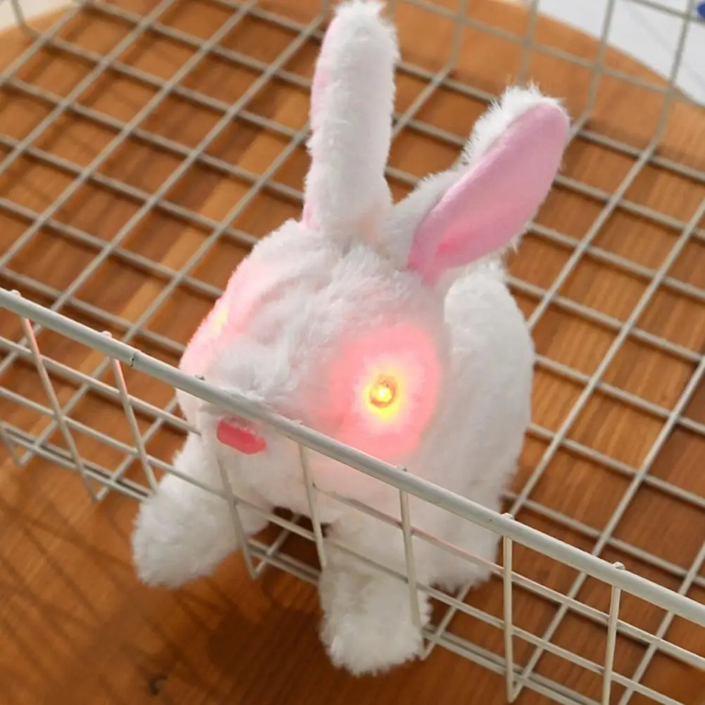 Bunny Toy Dog Plush Toy Adorable Battery-powered Kids Rabbit Plush Toy Electric Bunny with Sound Light Automatic Walking Fun