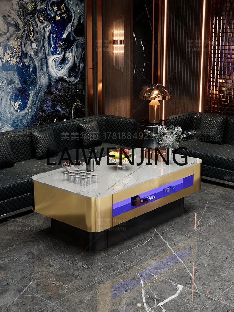 KTV luminous coffee table light luxury club bar table box nightclub rock slab table customization