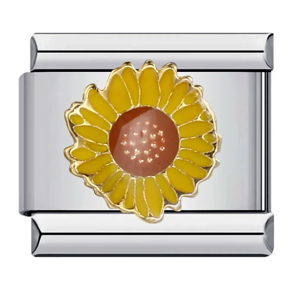 مجموعة الرسوم المتحركة زهرة النفط بالتنقيط وصلات سحرية إيطالية تناسب 9 مللي متر ملحق أساور استانليس ستيل لتقوم بها بنفسك صنع المجوهرات بالجملة #4