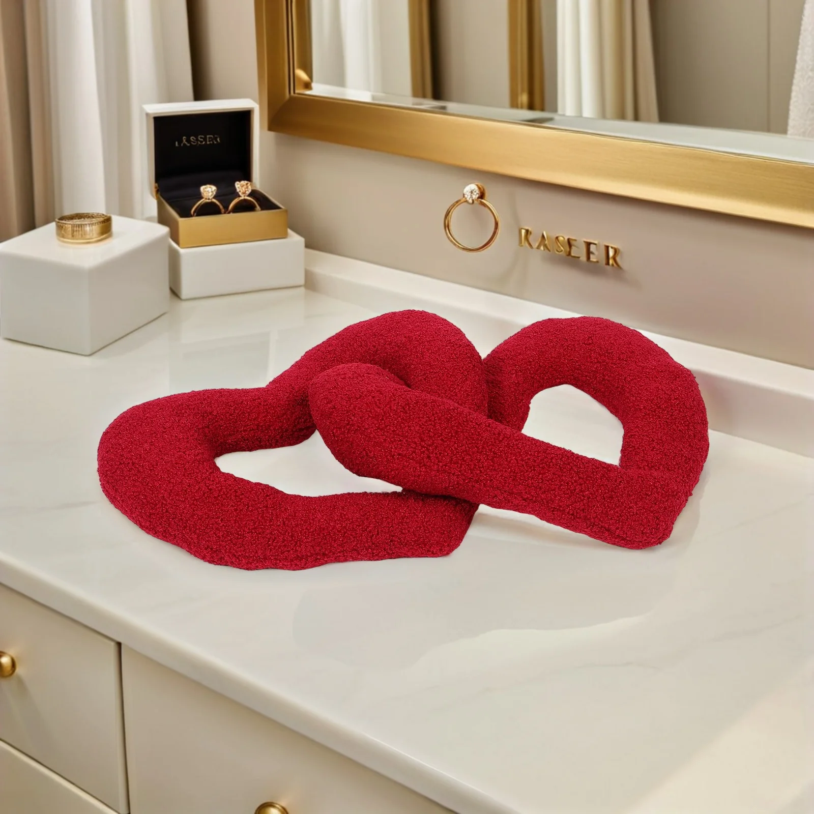 

Милая подушка с красным сердцем, романтический декор на день Святого Валентина, мягкий диван, домашняя спальня, гостиная, декоративные подушки для нее