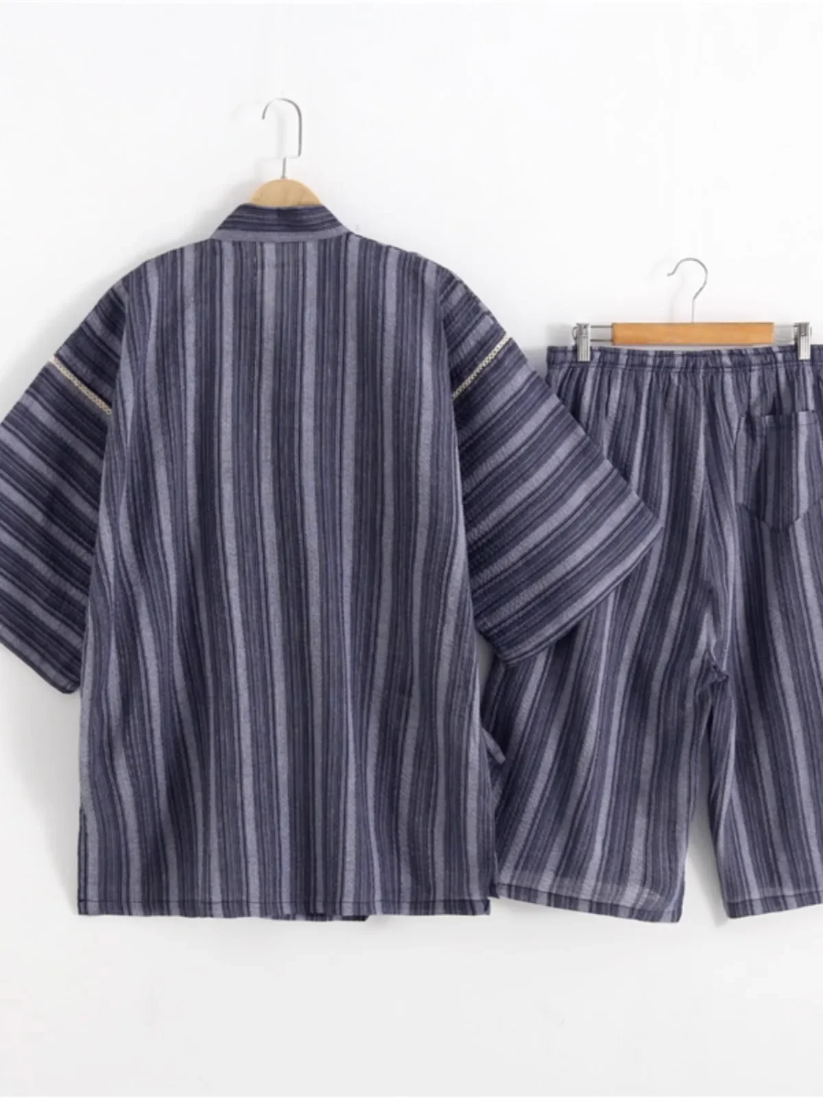 Conjunto de pijama kimono de algodón de gran tamaño Jinbei Yukata japonés para hombres y mujeres, ropa de sauna y salón en casa