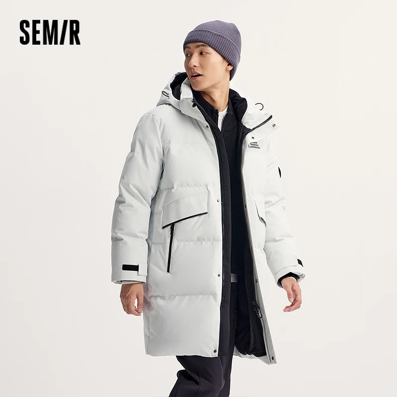 Semir Down Jacket Men Long Length 2024 New Winter Outerwear Waterproof and Warm Outdoor Travel Outerwear