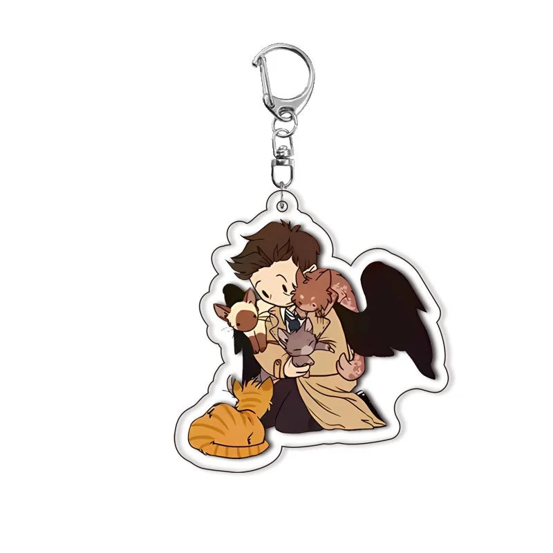 Anime Supernatural Accessories Decorations Collections Acrylic Key Ring Keychain Letter Pendants Backpack HD view 3