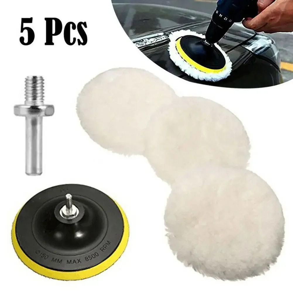 5Pcs Polishing Kit Car Polishing Pad Car Waxing Sponge Disk Wool Wheel Auto Paint Care Polisher Pads Car Gadget