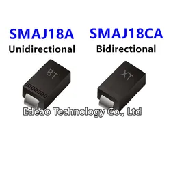 50~500pcs/lot TVS Diode SMAJ18A SMAJ18CA Marking:BT/XT SMA (DO-214AC)