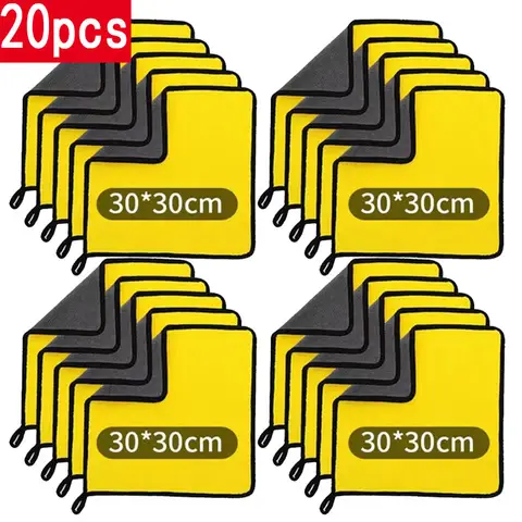 1/3/5/10/15/20개 30x30CM 자동차 세차용 마이크로파이버 타월 자동차 청소 건조 천 헤밍 자동차 관리 천 디테일링 자동차 세차 타월