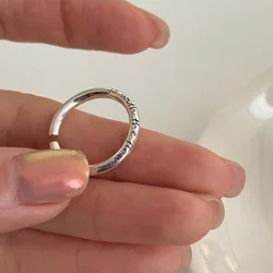 VENTFILLE 925 Sterling Silver Letter Smooth Rings For Women Trendy Simple Ins Open Jewelry Party Gifts Dropshipping