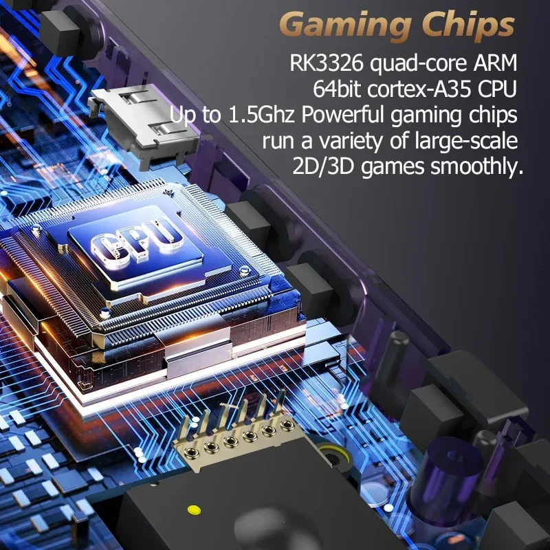 Console de jeu vidéo Portable rétro R36H, écran IPS de 3.5 pouces, 128 go, 3000 mAh, système Linux Open Source, lecteurs portables pour garçons, cadeau