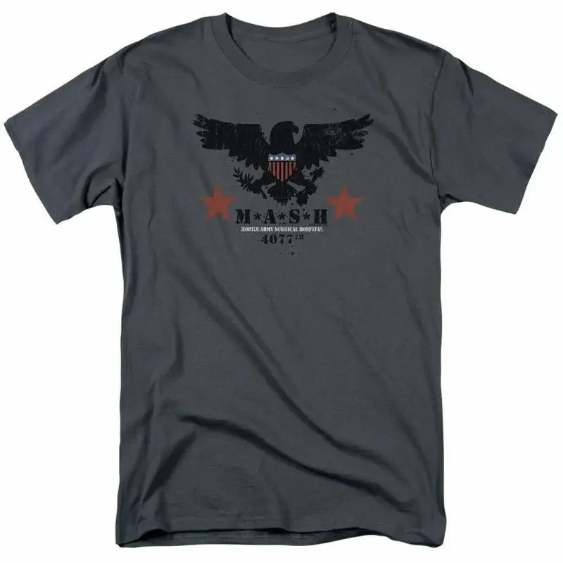 Mash Eagle T Shirt Mens 4077 Military Licensed Classic TV Show Charcoal