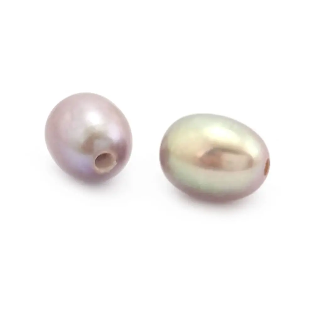 Natural Pearl Color Natural Freshwater Pearl Oval Shape with Half Hole Beads Jewelry Making Supplies Diy Findings Accessories