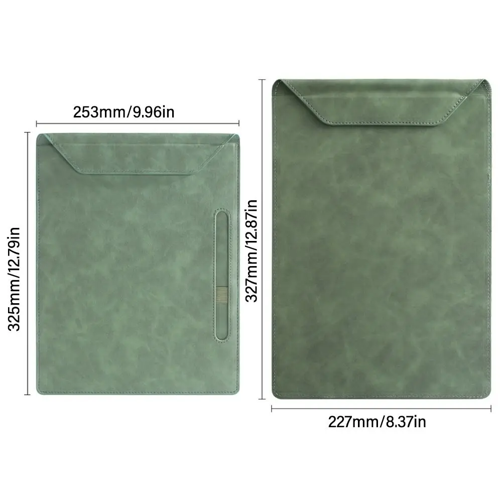 Leather A4 File Folder Magnetic with Pen Insert Writing Clipboard One-Handed Writing Document Filing Organizer Business