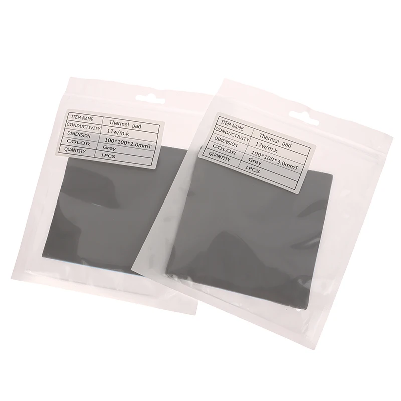 8W 12 17 20W 100x100mm Thermal Pad Conductive Silicone for GPU CPU Heatsink Efficient Cooling Pad