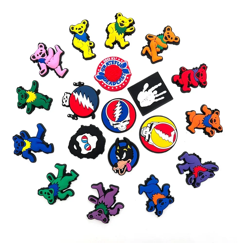 Grateful Dead Charms for Crocs Cartoon Shoe Decorations for Clogs Sandals Shoe Accessories for Teens Kids Birthday Gift