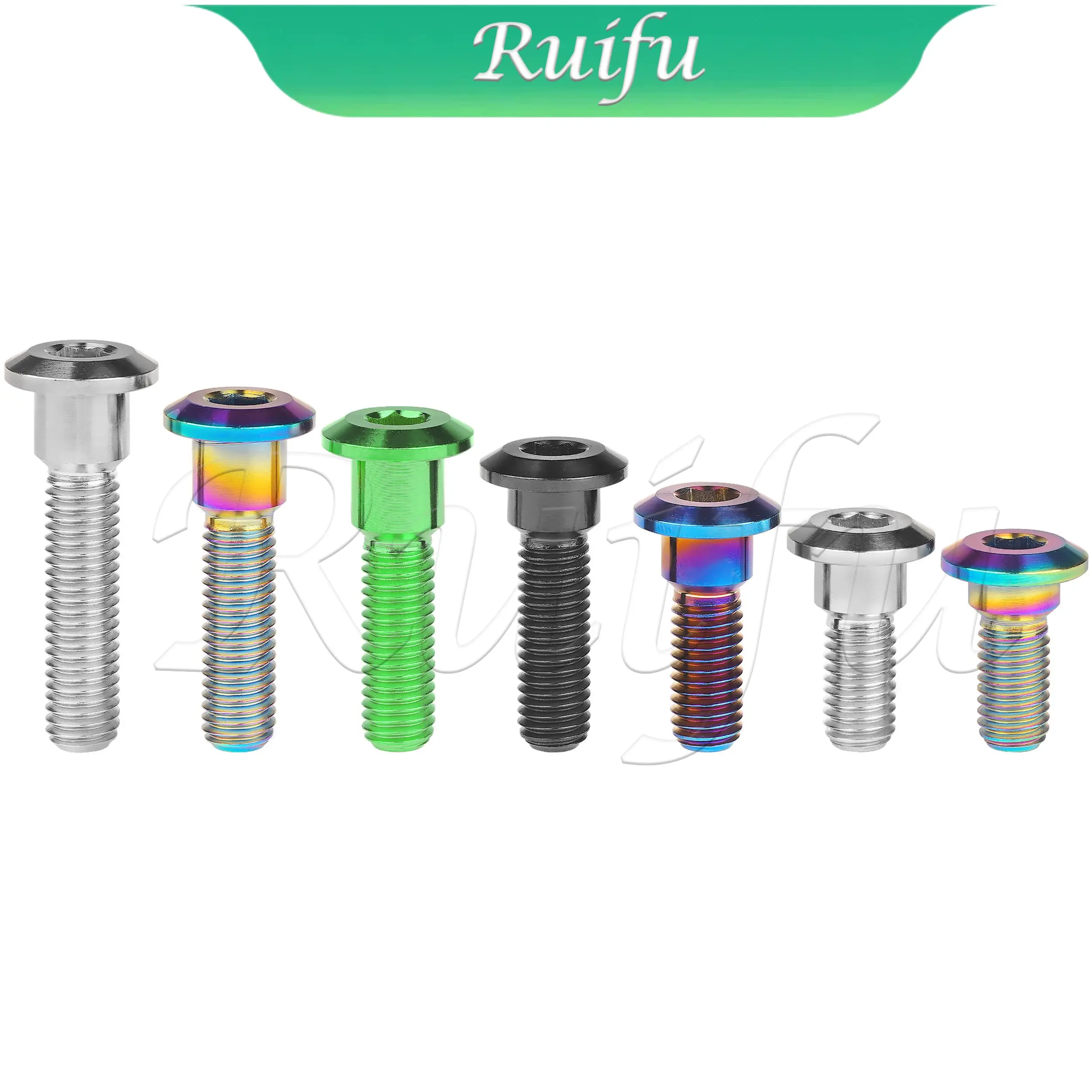 Ruifu Titanium Bolt  6PCS M8x20 22 25 30 33 35 40mm Bolt Screws Hex Socket Head for Suzuki Yamaha Disc Brake Rotor Bolts
