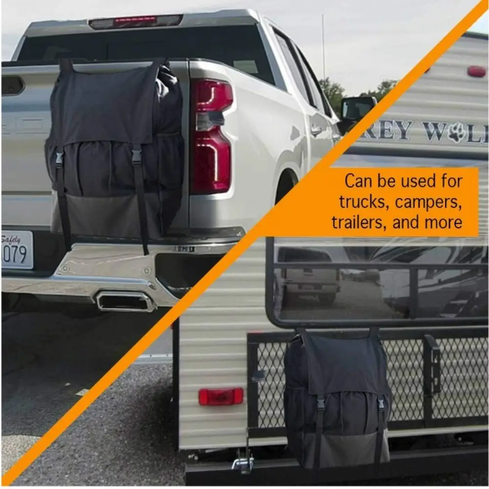 

Black Heavy Duty Spare Tire Bags Camping Gear Hanging Bag Truck Organizers Trailers Vehicles Storage Trash Bag Off-road